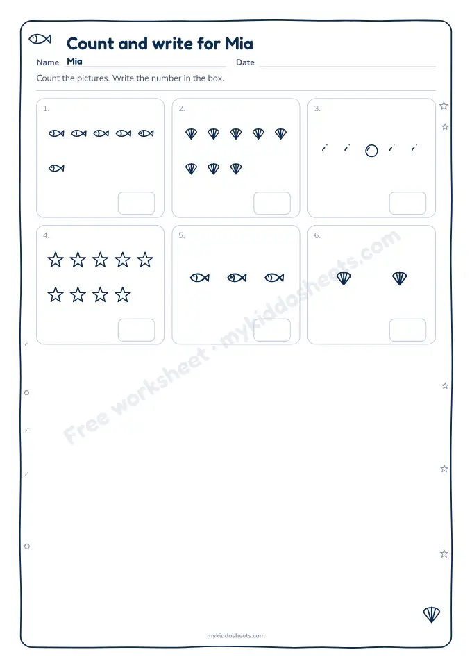 Counting worksheet preview